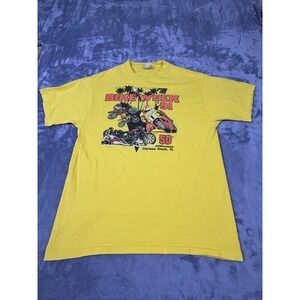 VTG Bike Week 91 Harley Davidson 50th Daytona Beach F1 Single Stitch Men L-Shirt